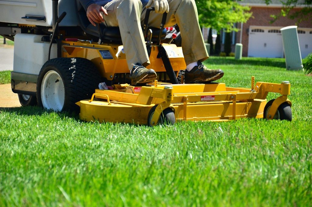 Residential lawn irrigation company installing a home irrigation system.